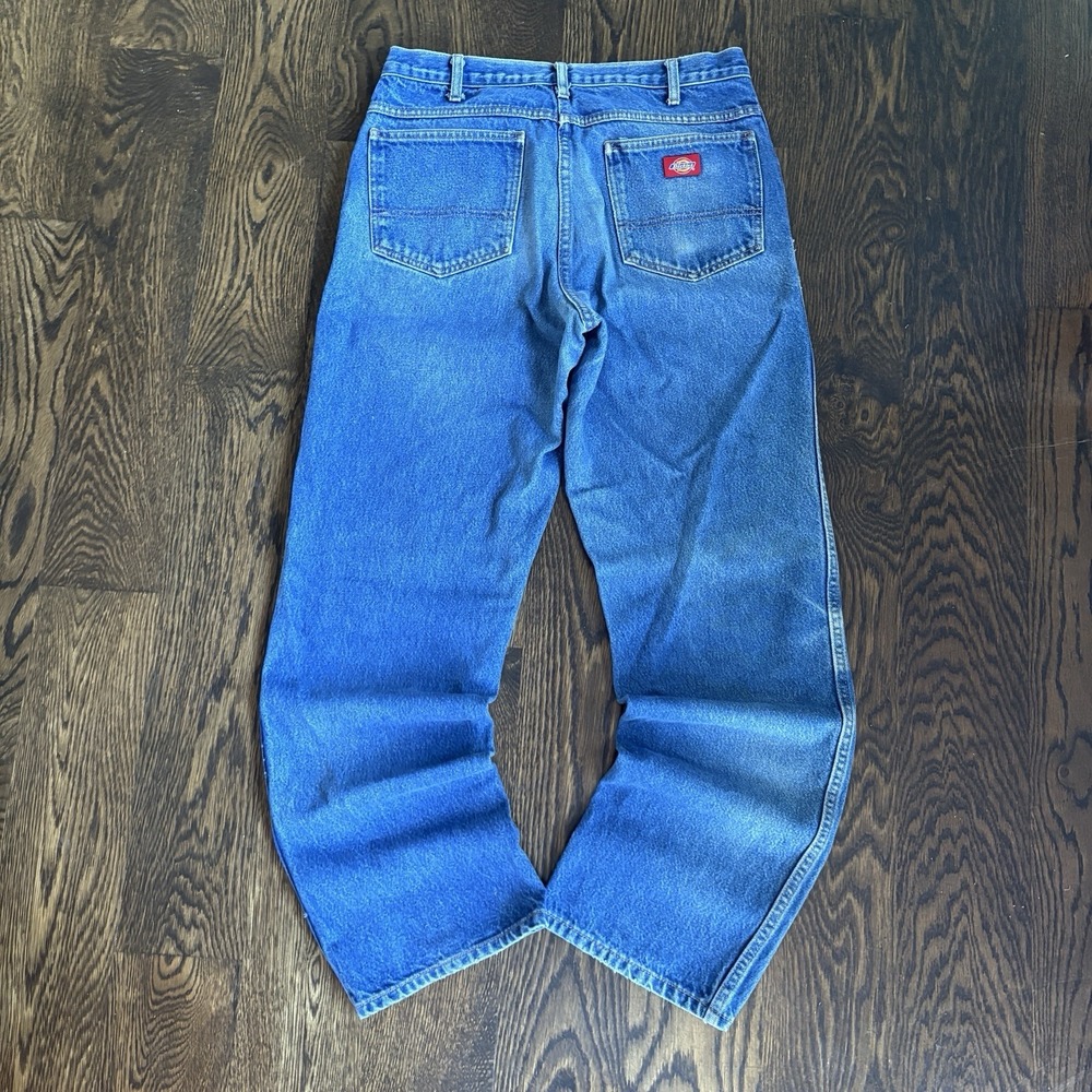 Vintage Y2K Dickies Distressed Jeans 31x32 Faded Blue Denim Workwear Light Wash
